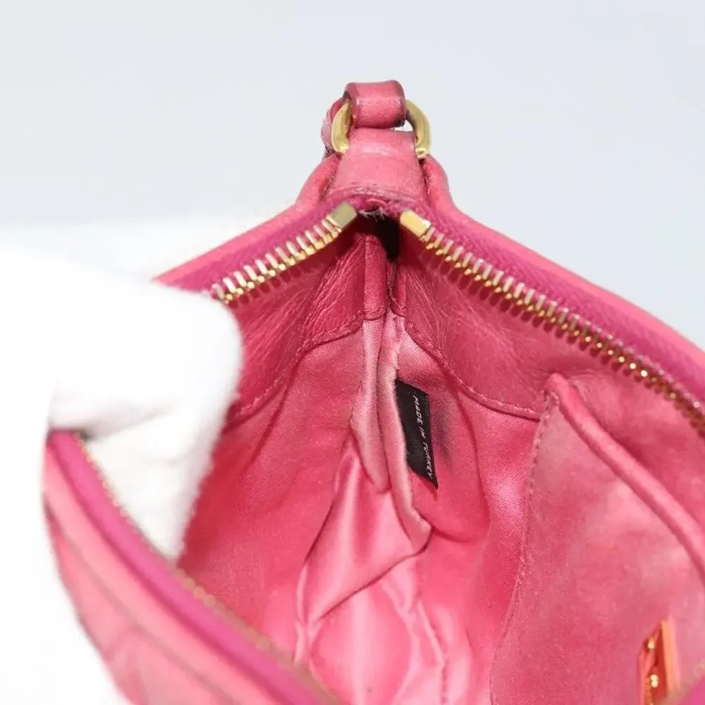Miu Miu Matelasse Leather Pouch Pink